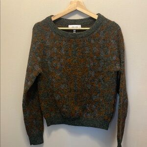 John + Jenn Green and Brown Crew Neck Sweater